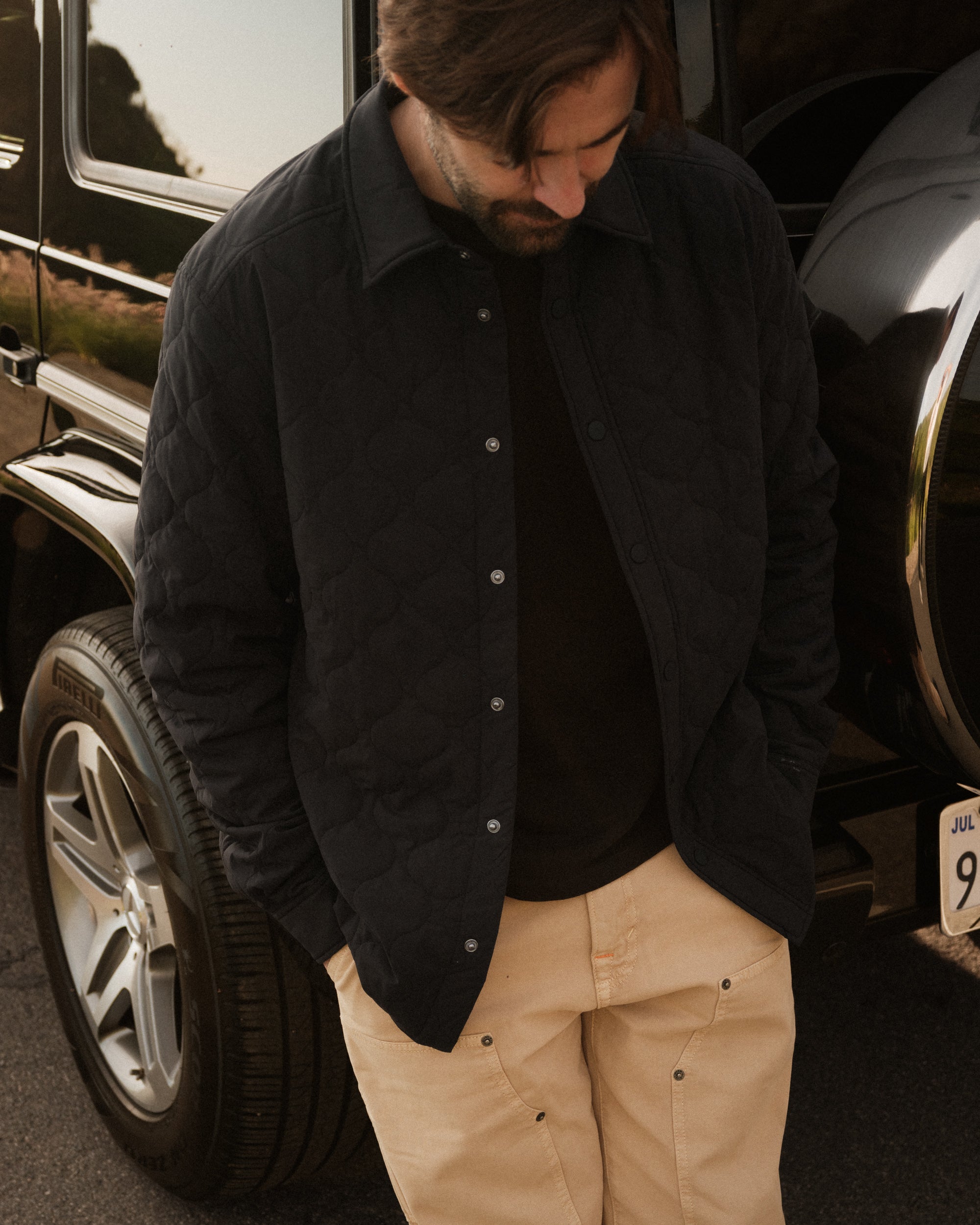 The Quilted Overshirt Black