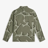 The Bilbao Overshirt in camo — back view against a white background