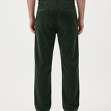 The Daily Cord Chino in forest green — back view showing buttoned rear pockets