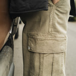 The Monterey Cargo Pant in light khaki — close-up of the side cargo pocket and ripstop fabric