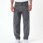 The Jeans Relaxed Straight Fit in light grey — front view against a white background