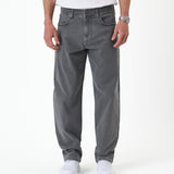 The Jeans Relaxed Straight Fit in light grey — front view against a white background