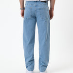 The Jeans Relaxed Straight Fit in Light Blue — back view showing the roomier straight leg