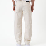 The Jeans Relaxed Straight Fit in ecru — back view against a white background