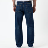 The Jeans Classic Straight Fit in Mid Wash Blue — back view showing the straight leg silhouette