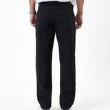 The Jeans Relaxed Straight Fit in Jet Black — back view showing the straight leg silhouette