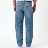 The Jeans Relaxed Straight Fit in light midwash — back view against a white background