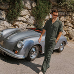 Benni wearing C'est normal Linen set in khaki