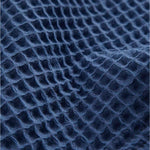 Le Waffle Resort Shirt in azure — close-up of the waffle-woven texture