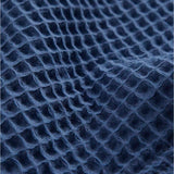 Le Waffle Resort Shirt in azure — close-up of the waffle-woven texture