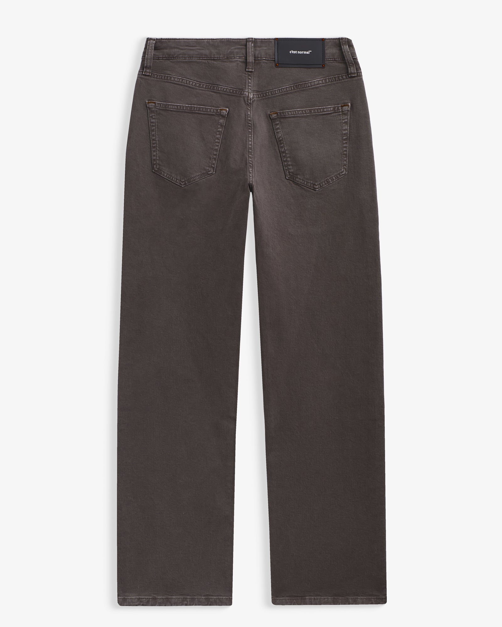 Motion 5 Pocket Classic Straight Pant in dark mole — back view showing the rubber patch