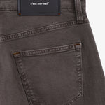 Motion 5 Pocket Classic Straight Pant in dark mole — close-up of the back waist with a rubber patch