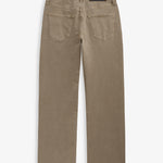 Motion 5 Pocket Classic Straight Pant in khaki — back view showing the rubber logo patch