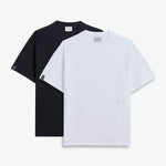 Oversized Tonal T-Shirt 2-Pack in black and white — stacked flat lay view