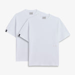 Oversized Tonal T-Shirt 2-Pack in white — stacked product view showing the folded pack