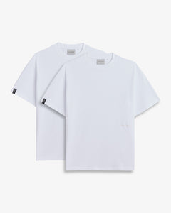 Oversized Tonal T-Shirt 2-Pack in white — stacked product view showing the folded pack