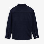 Stockholm Wool Shacket in blue — back view showing the plain design