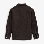 Stockholm Wool Shacket in brown melange — back view showing the textured fabric