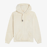 The Oversized Teddy Hoodie in cream — front view showing the plush textured fabric