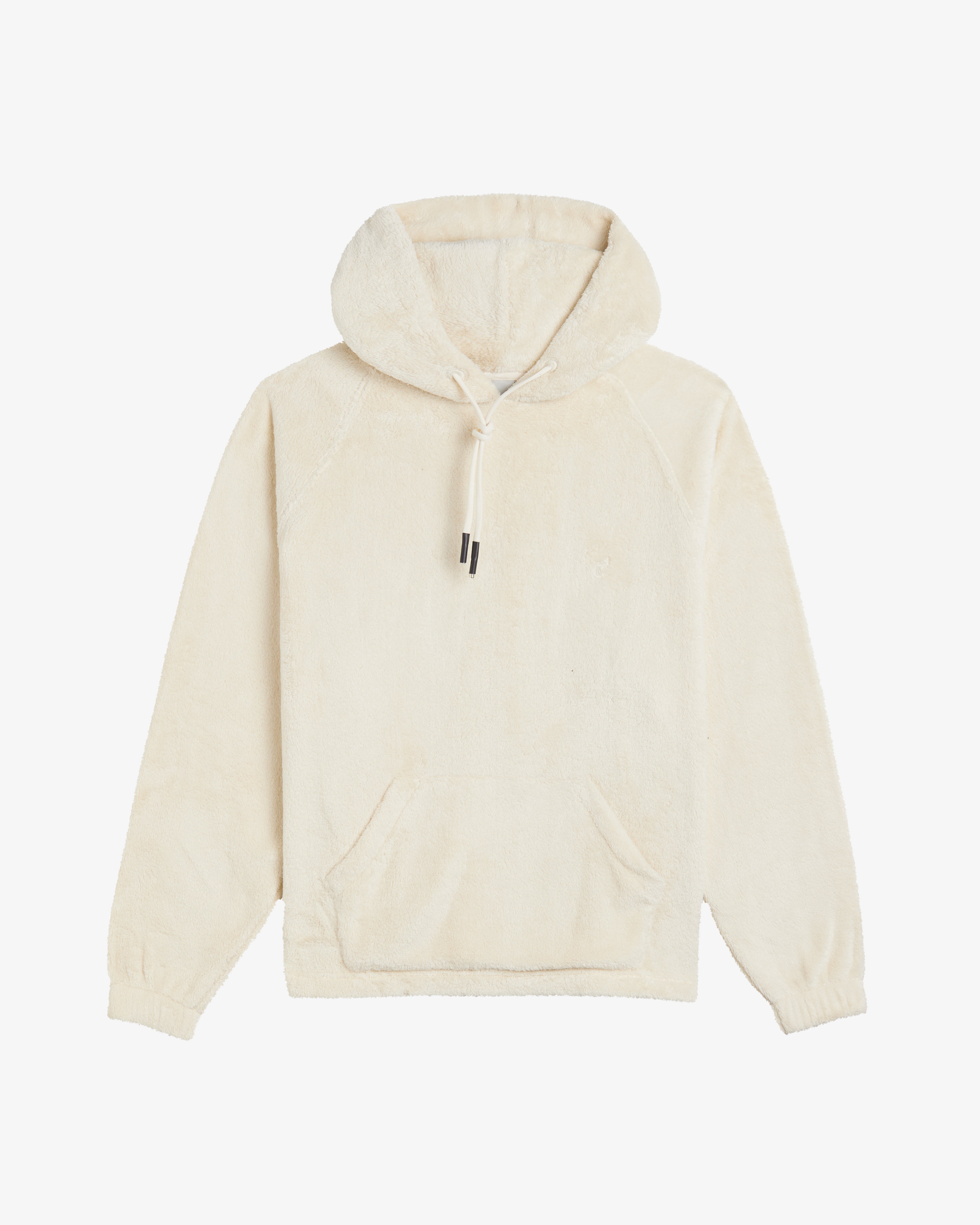 The Oversized Teddy Hoodie in cream — front view showing the plush textured fabric