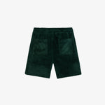 The Teddy Shorts in pine — back view featuring two square back pockets