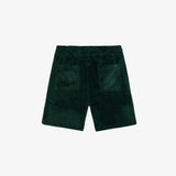 The Teddy Shorts in pine — back view featuring two square back pockets