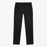 A back view of The Jeans Regular Fit in black, laid flat on a white background. The image highlights the two back pockets and waistband.