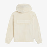 The Oversized Teddy Hoodie in cream — back view showing the embossed C'est normal logo