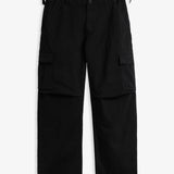 The Monterrey Cargo Pant in black — front view with angled cargo flap pockets