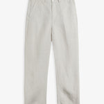 The Daily Linen Trouser in natural — front view showing the straight leg silhouette
