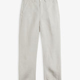 The Daily Linen Trouser in natural — front view showing the straight leg silhouette