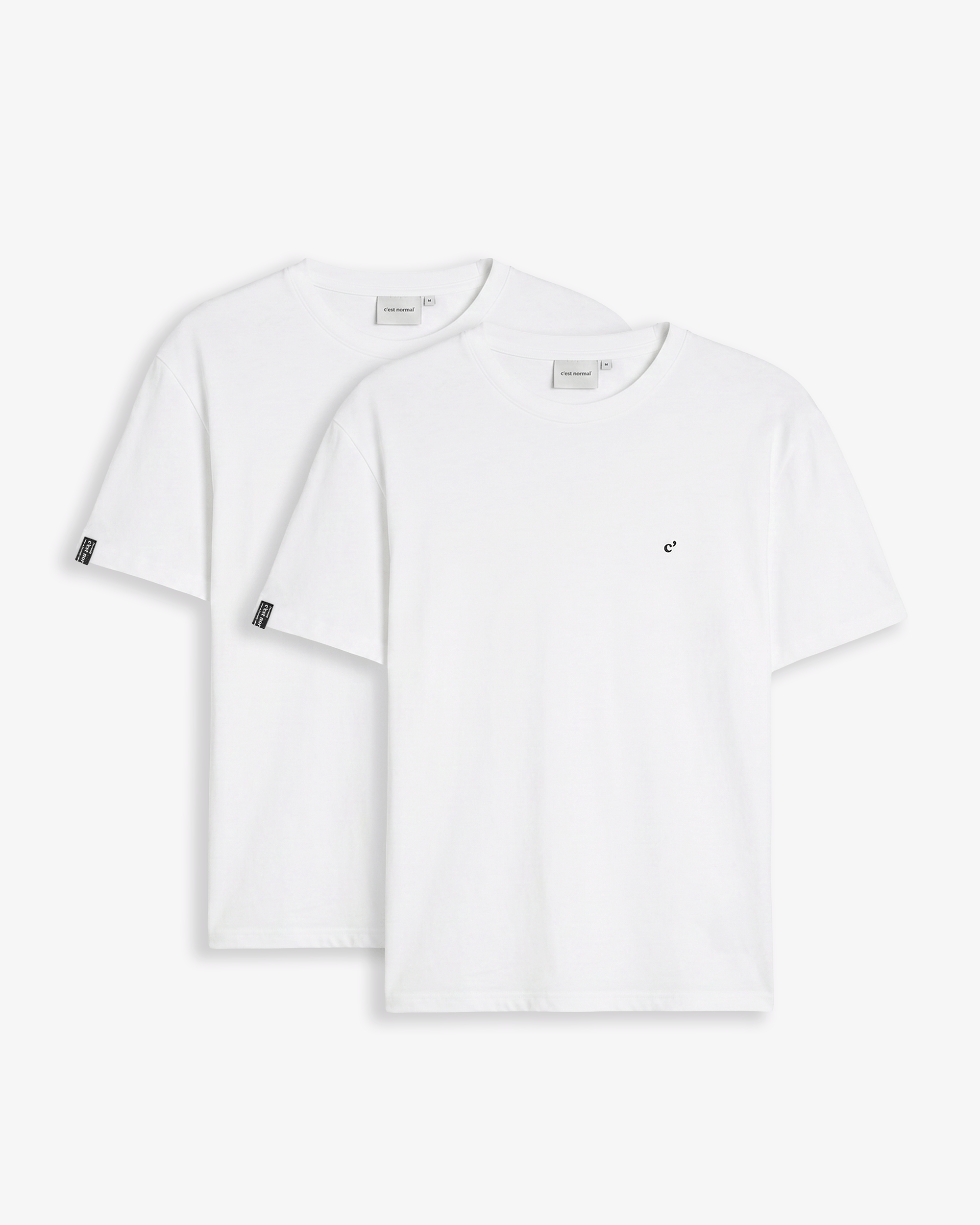 The Forever T-shirt 2-Pack in white — set of two crewneck tees with small chest logos