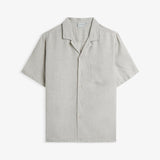 The Holiday Linen SS Shirt in natural — front view against a white background