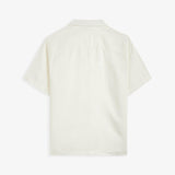 The Holiday Linen SS Shirt in off white — back view against a white background