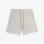 The Holiday Linen Short in natural — front view against a white background