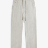 The Holiday Linen Trouser in natural — front view showing the drawstring waist