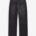 The Jeans Relaxed Straight Fit in ecru — back view showing the rubber patch