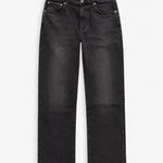 The Jeans Relaxed Straight Fit in faded black — front view