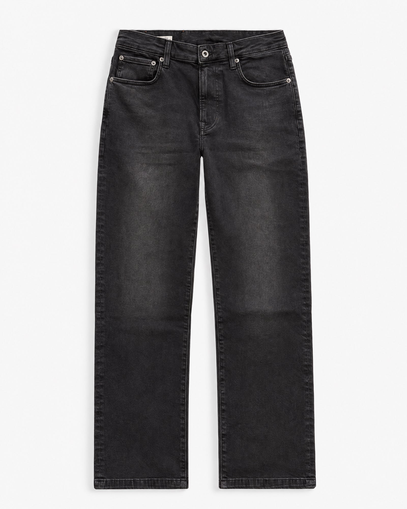 The Jeans Relaxed Straight Fit in faded black — front view