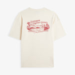 The Oversized Printed T-shirt in cream — back view with a red desert graphic