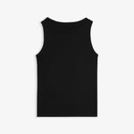 The Ribbed Tank Top in black — back view highlighting the fine ribbed texture