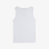 The Ribbed Tank Top in white — back view showing the clean ribbed texture