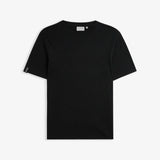 The Sanremo Linen Tee in anthracite grey — front view with tonal C' embroidery on the chest