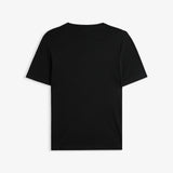 The Sanremo Linen Tee in antrasit — back view showing the clean rib collar