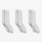 The Socks 3-pack in grey — three pairs of mid-calf socks showing ribbed cuffs and logo tags