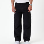 The Monterey Cargo Pant in Black — front view showing the relaxed straight fit