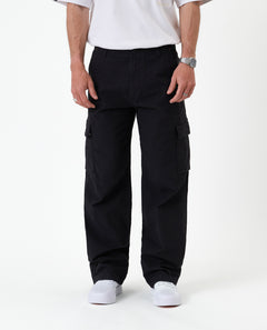 The Monterey Cargo Pant in Black — front view showing the relaxed straight fit