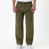 The Carpenter Pant in olive green — front view showing the straight leg silhouette