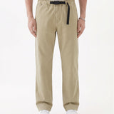 The Chamonix Chino in khaki beige — front view showing the integrated belt
