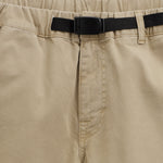 The Chamonix Chino in khaki — close-up of the waistband with a built-in belt